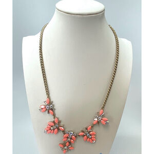 J.Crew Gemstone Blossoms Pink Crystal Statement Necklace